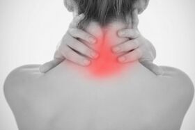 Pain in the cervical spine due to osteochondrosis